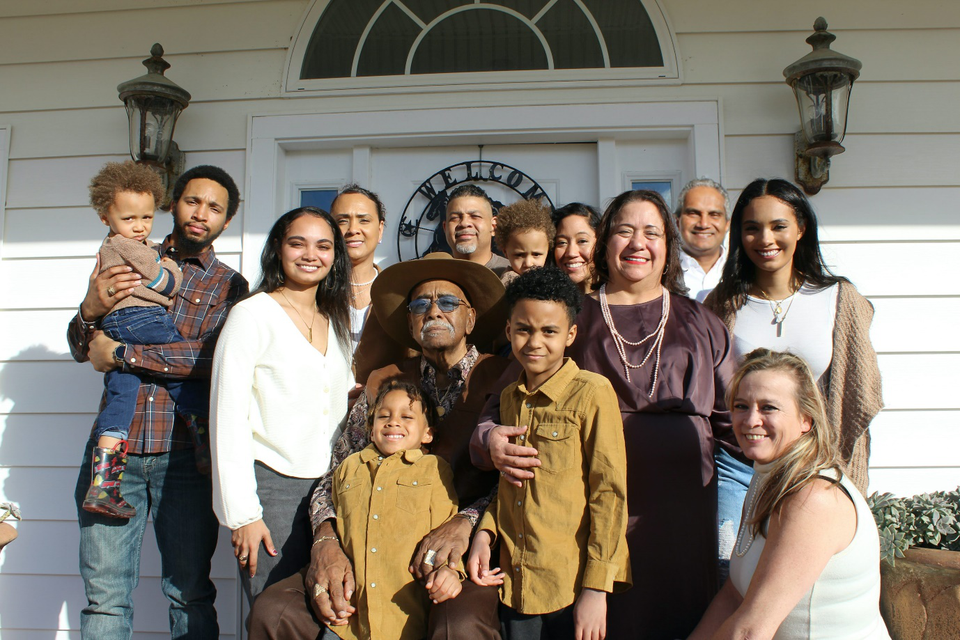 a family photo outdoors.